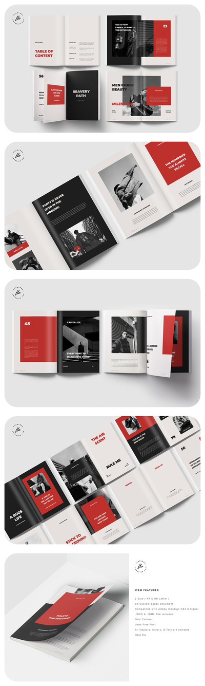 海莉黑白摄影作品集画册模板（INDD）