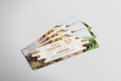 食品礼品卡-代金券设计模板（AI,EPS,PSD）