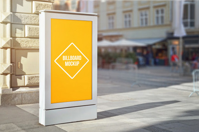 城市街灯广告海报样机[PSD]