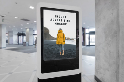 商场购物中心内的室内广告模型[PSD]