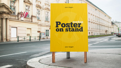 展台海报框架展示样机[PSD]