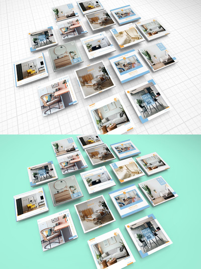 方形卡片设计展示样机（PSD）