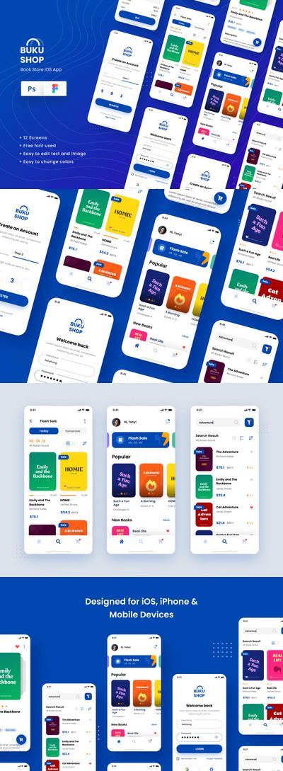 Book Store iOS应用程序设计APP UI KITS