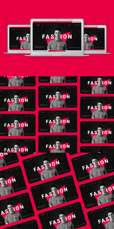 时尚的酷炫的网页着陆页（PSD,XD）