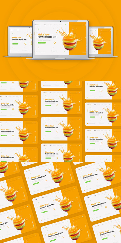 水果商店品牌网站模板（PSD,XD）