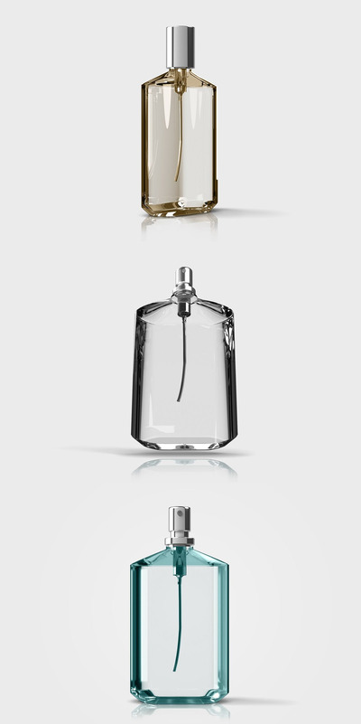 通透简单的香水玻璃瓶样机（PSD）