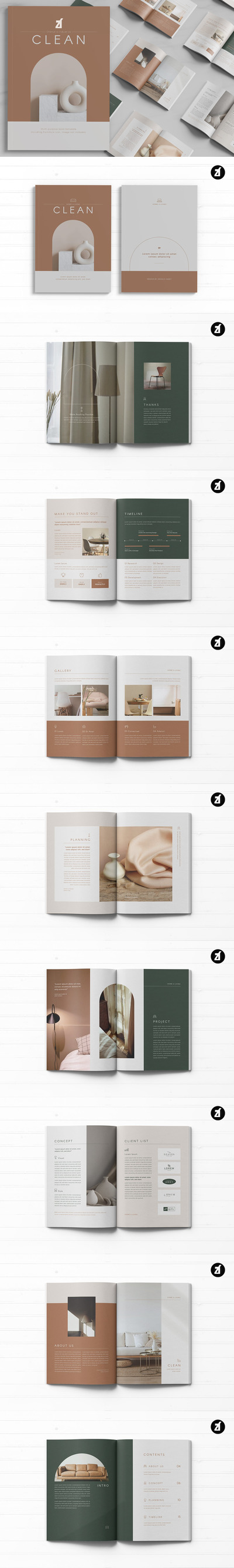 简约多用途的产品目录杂志画册设计模板