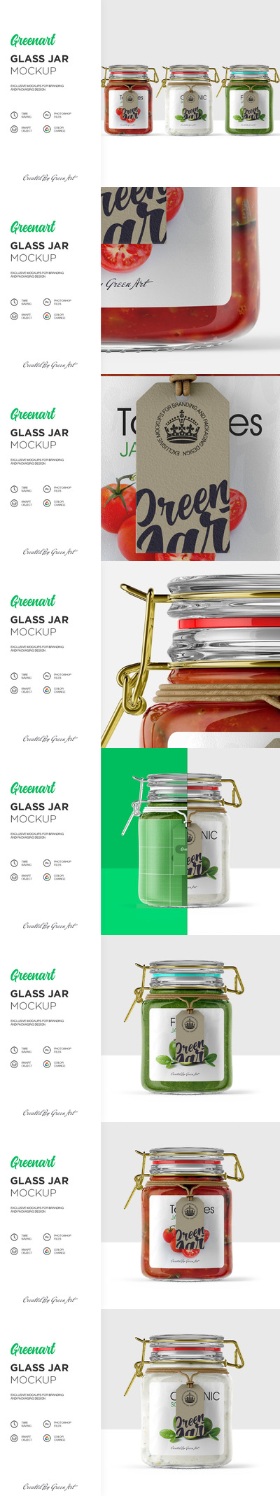 果酱透明玻璃罐品牌标签设计样机