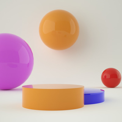 彩色的全息3D几何场景样机[PSD]