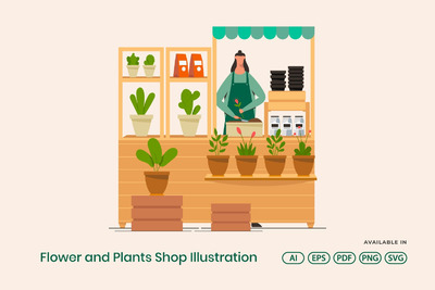 花草店插图插画(AI,EPS,PDF,PNG,SVG)