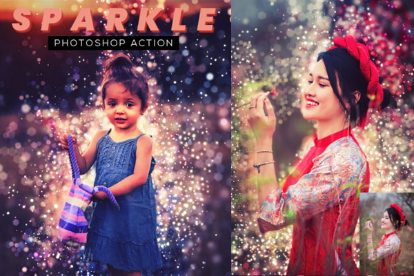 闪光粒子特效照片效果处理PS动作