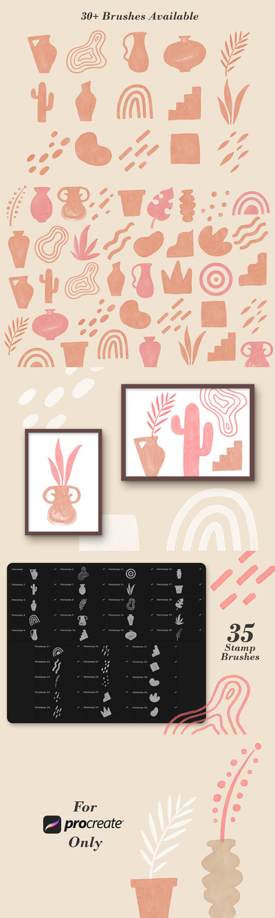 各种抽象图形的procreat笔刷（brushset）