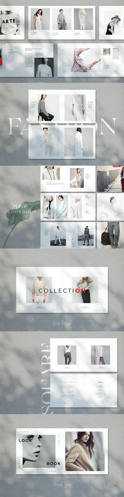 方形时装画册画册模板（INDD）