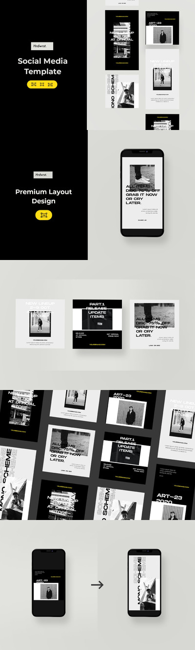 时尚高端简约专业的Instagram社交媒体banner海报设计模板