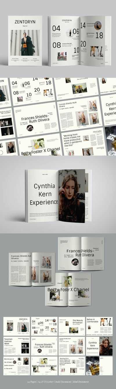 简约时尚高端清新多用途画册宣传册杂志房地产楼书设计模板