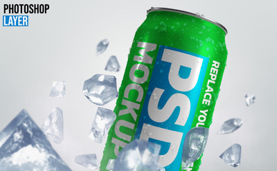 汽水易拉罐产品样机[PSD]