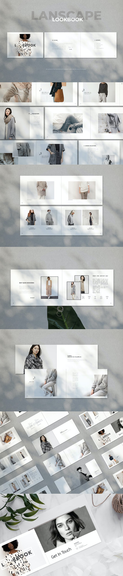 简约清新时尚高端多用途产品手册目录宣传册画册房地产楼书杂志设计模板