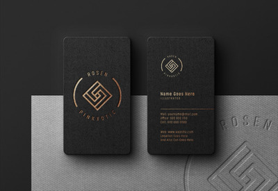 黑色名片奢华logo样机[PSD]