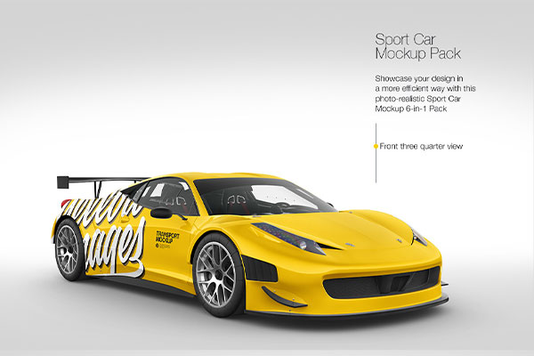 法拉利跑车外观设计效果图样机模板