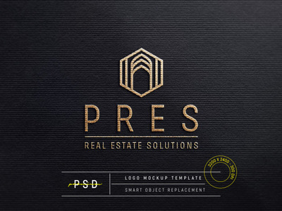 黑色纸张上的浮雕印刷样机[PSD]