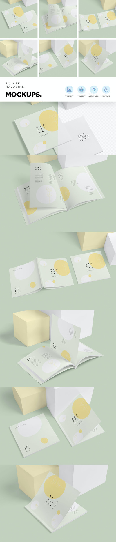 方形杂志模型样机 （PSD）