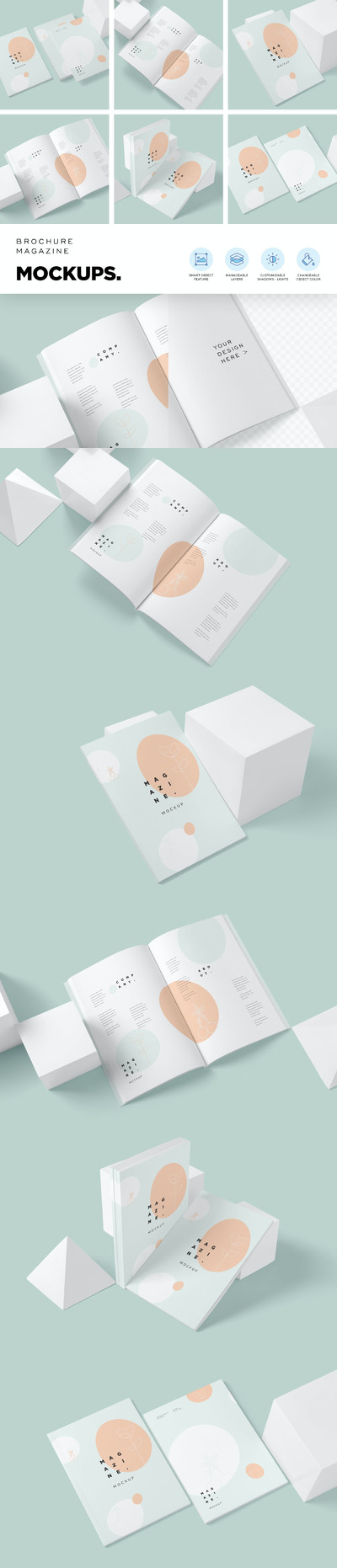 宣传册-杂志实体模型样机 （PSD）