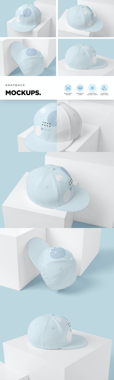 时尚的鸭舌帽样机 （PSD）