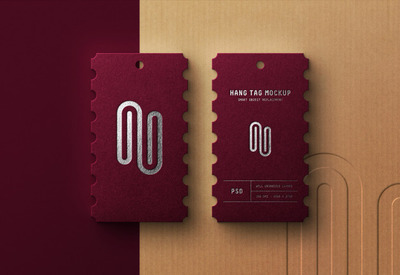 奢华悬挂标签logo样机[PSD]