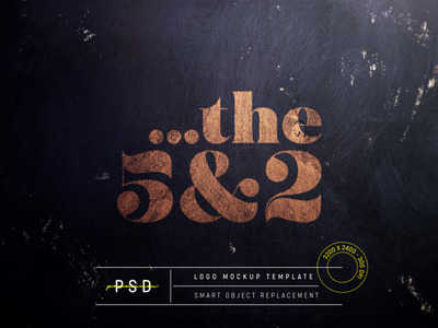 粗糙黑色木材logo样机[PSD]