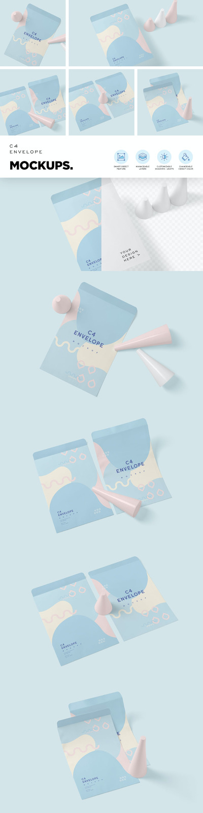 专业C4信封模型样机（PSD）