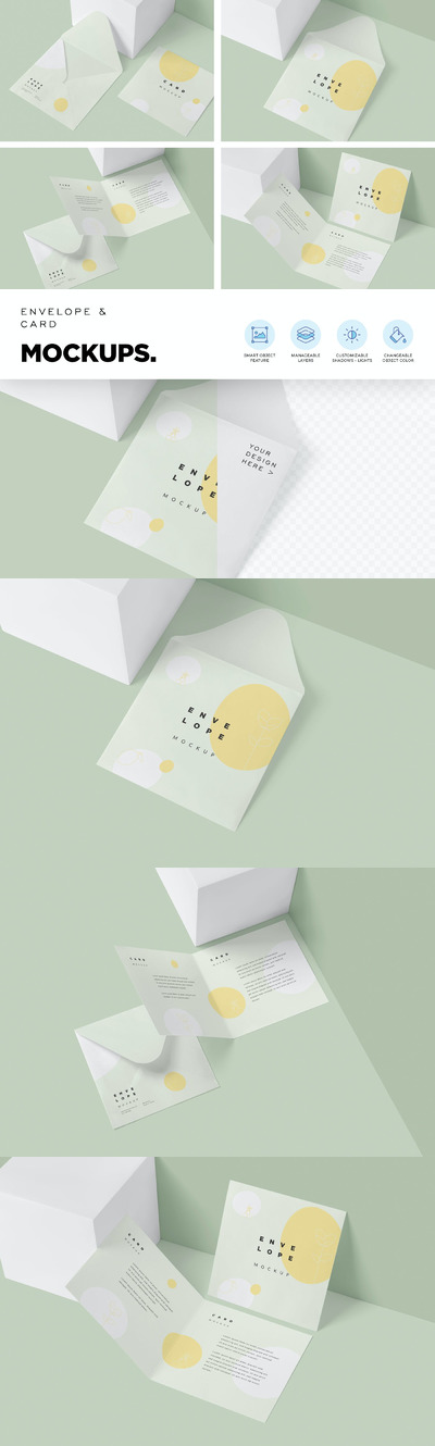 信封和卡片模型样机（PSD）