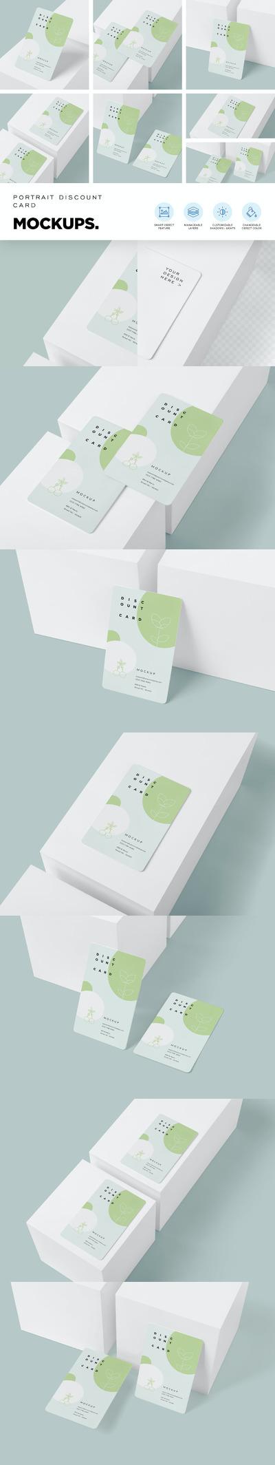 优惠券折扣卡模型样机下载（PSD）