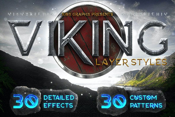 古代维京人文字效果ps图层样式素材
