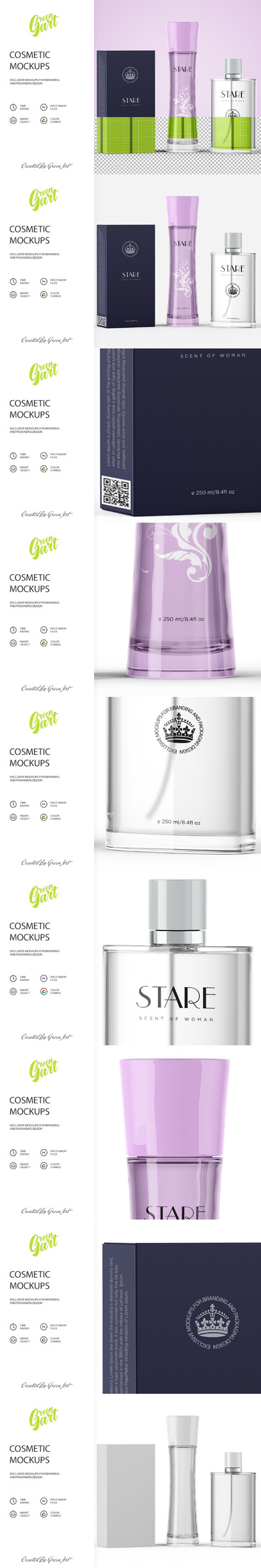 香水瓶化妆品包装设计样机模板