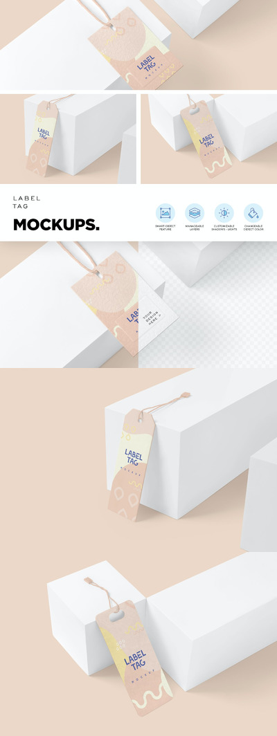 服装标签标签模型样机下载（PSD）