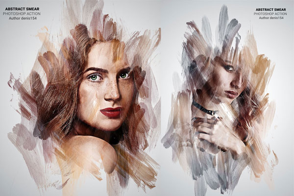 抽象油漆涂抹绘画效果Photoshop动作