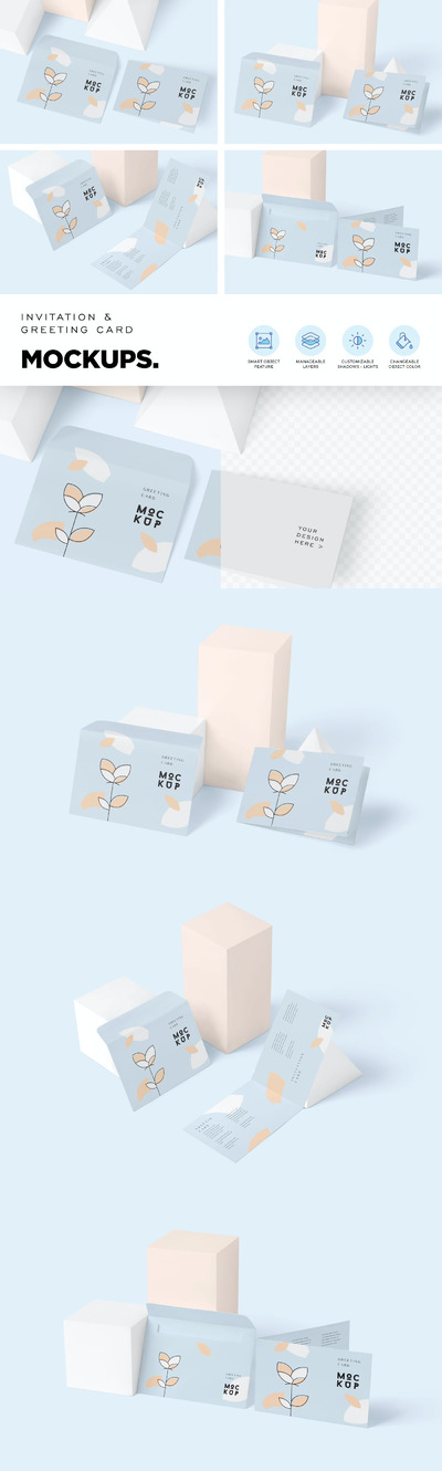 请柬和贺卡模型样机（PSD）