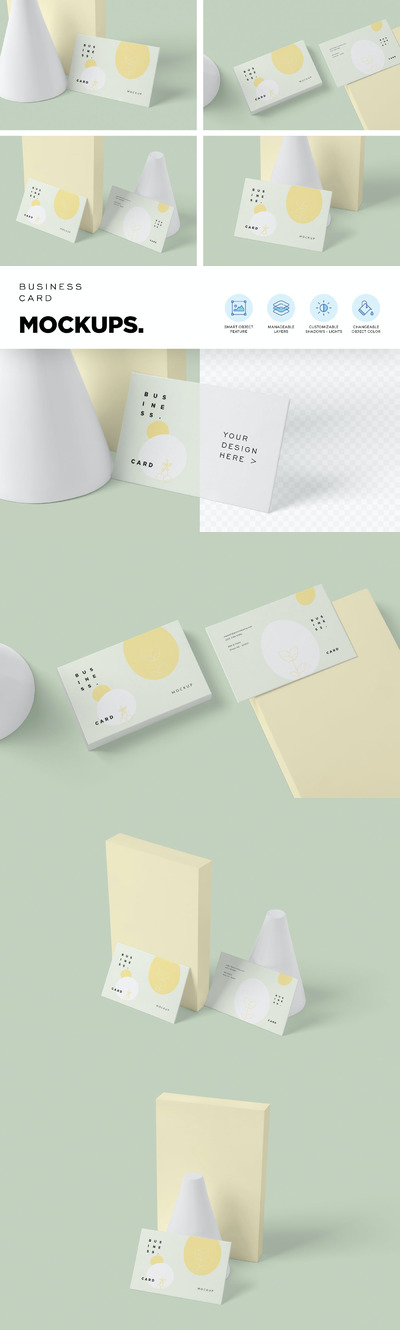 清新场景企业名片设计样机（PSD）