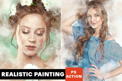 写实绘画Photoshop动作（ATN,ABR）