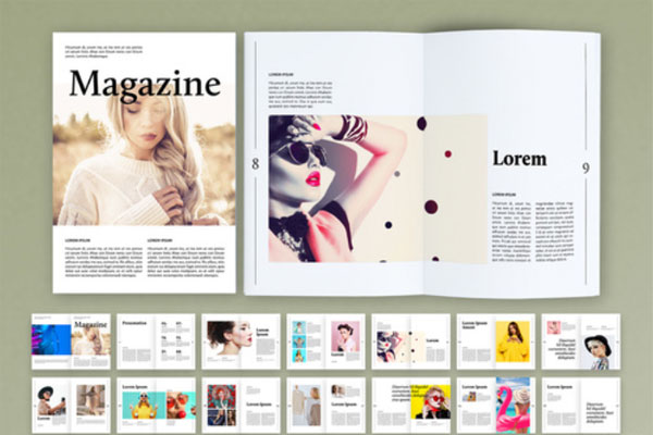 现代女性时尚杂志布局设计模板