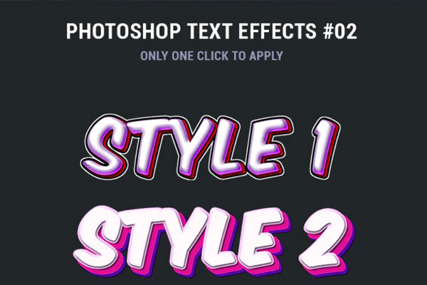 复古卡通文字效果一键式图层样式素材