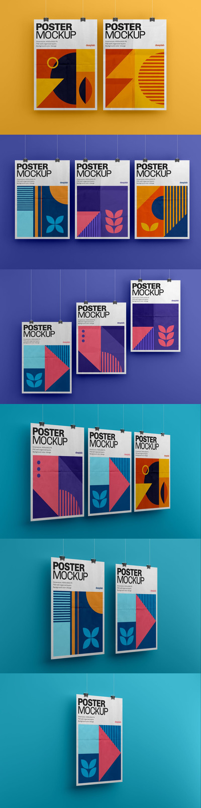 垂直海报模型集样机（PSD）