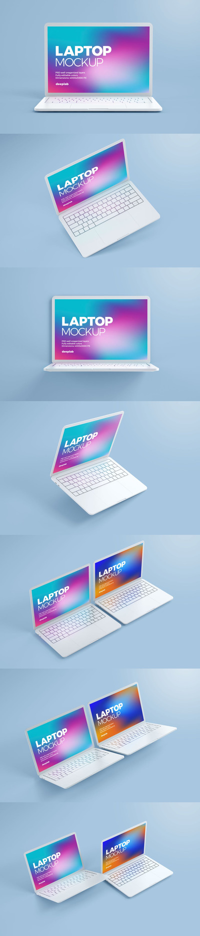 Macbook Pro 简约笔记本样机样机（PSD）