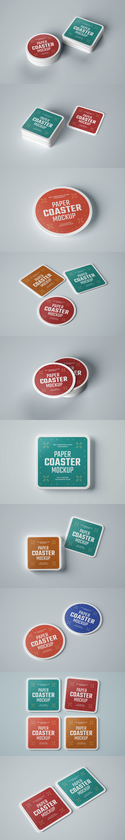 品牌纸质杯垫设计样机样机（PSD）