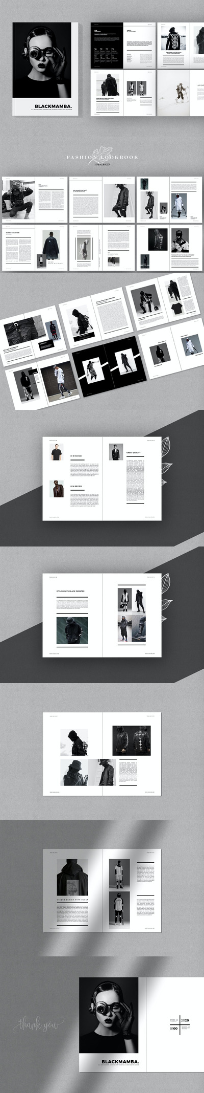 时尚高端简约清新多用途高品质杂志宣传册画册房地产楼书设计模板