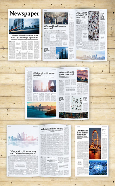 经典小报新闻报纸版式设计INDT模板