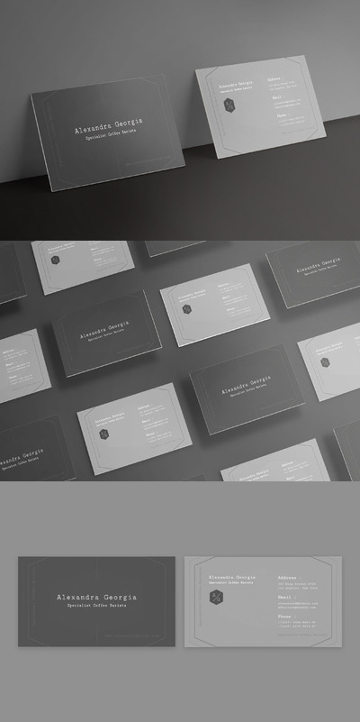 高品质咖啡师名片模板（AI,EPS,PSD）