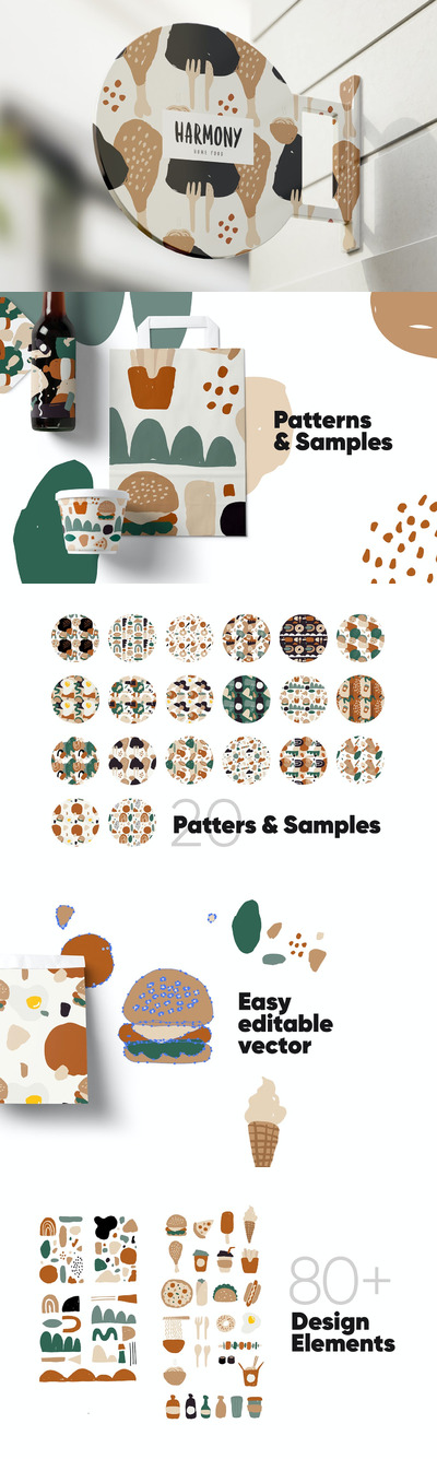 食品摘要背景和图案（AI,PNG,PSD）