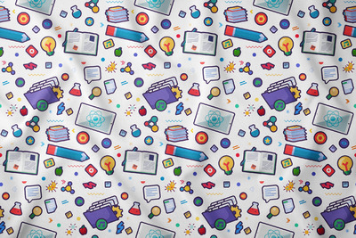 卡通学校无缝图案（EPS,JPG,PNG,SVG）