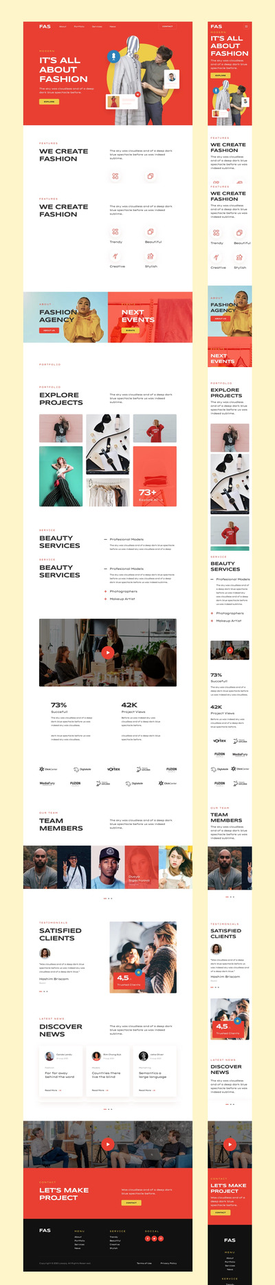 时尚响应式网页着陆页模板（FIG,SKETCH,XD）